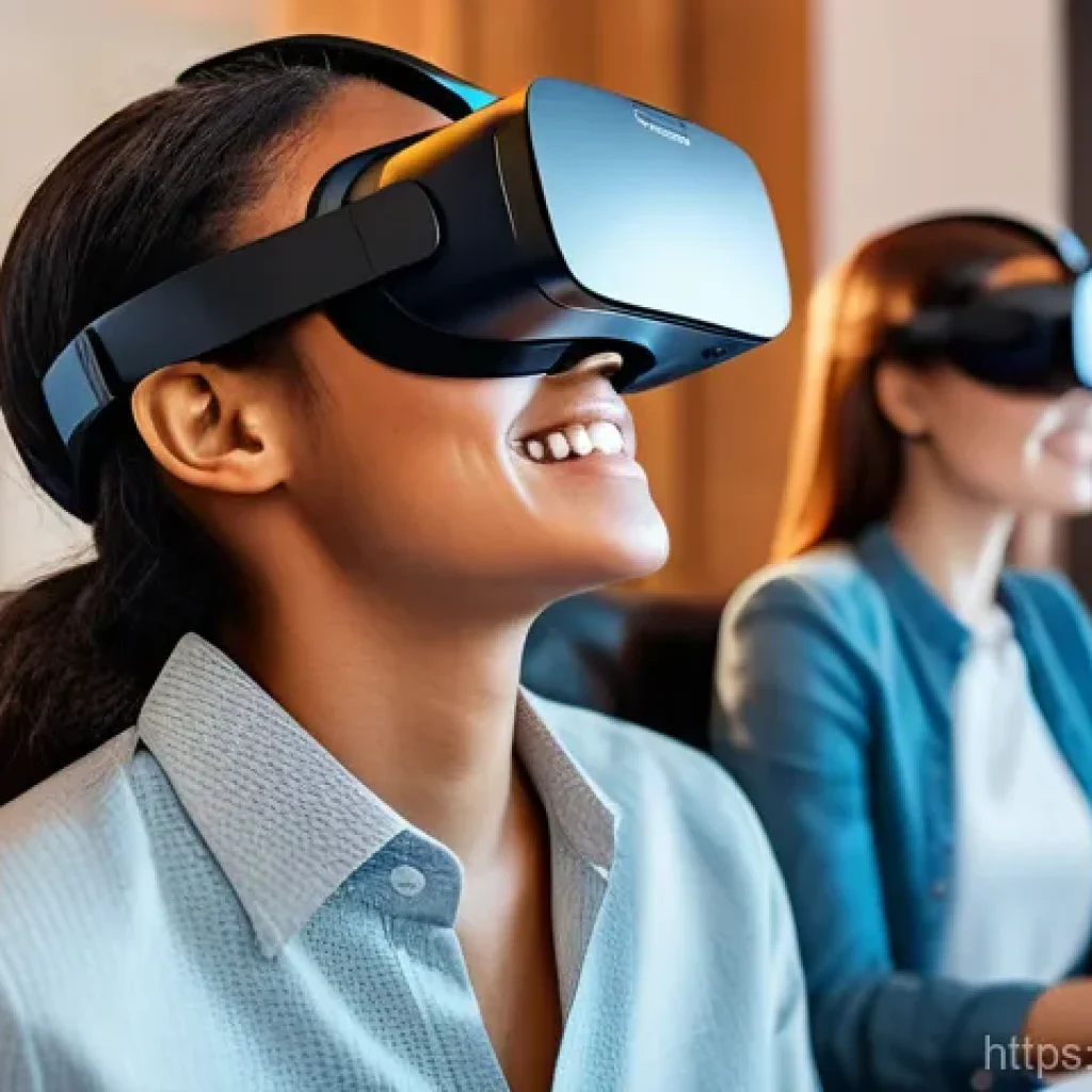 VR 치료법 - **Prompt for Overcoming Social Anxiety with VR:**
    A young adult, either male or female, dressed ...