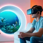 Home 16 가상현실 네이티브 환경 - **Prompt 1: Immersive VR Adventure**
"A young person, approximately 20 years old, with a look of...